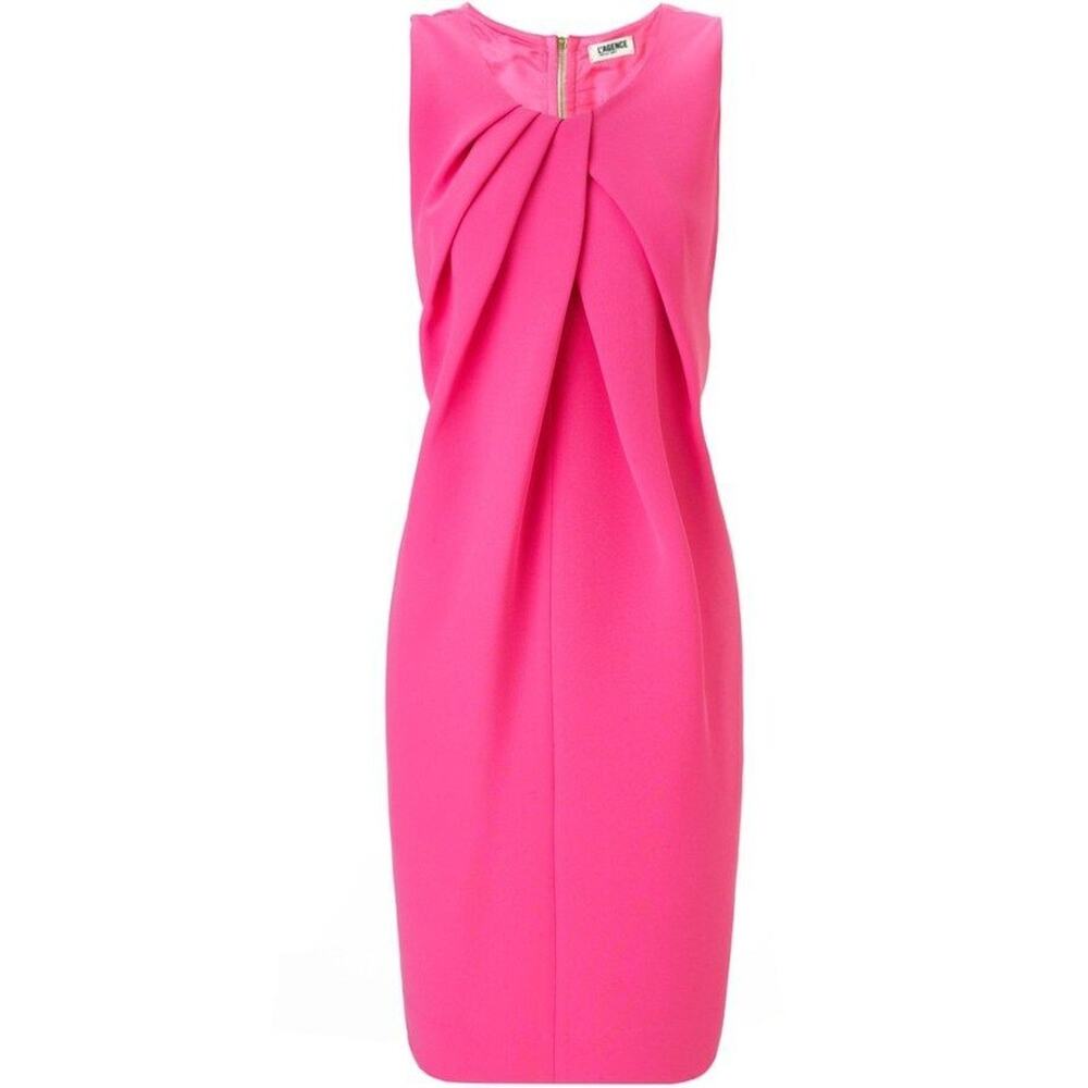 L'AGENCE Hot Pink Draped Front Mini Dress Sleeveless Pockets Lined 0 XS $632